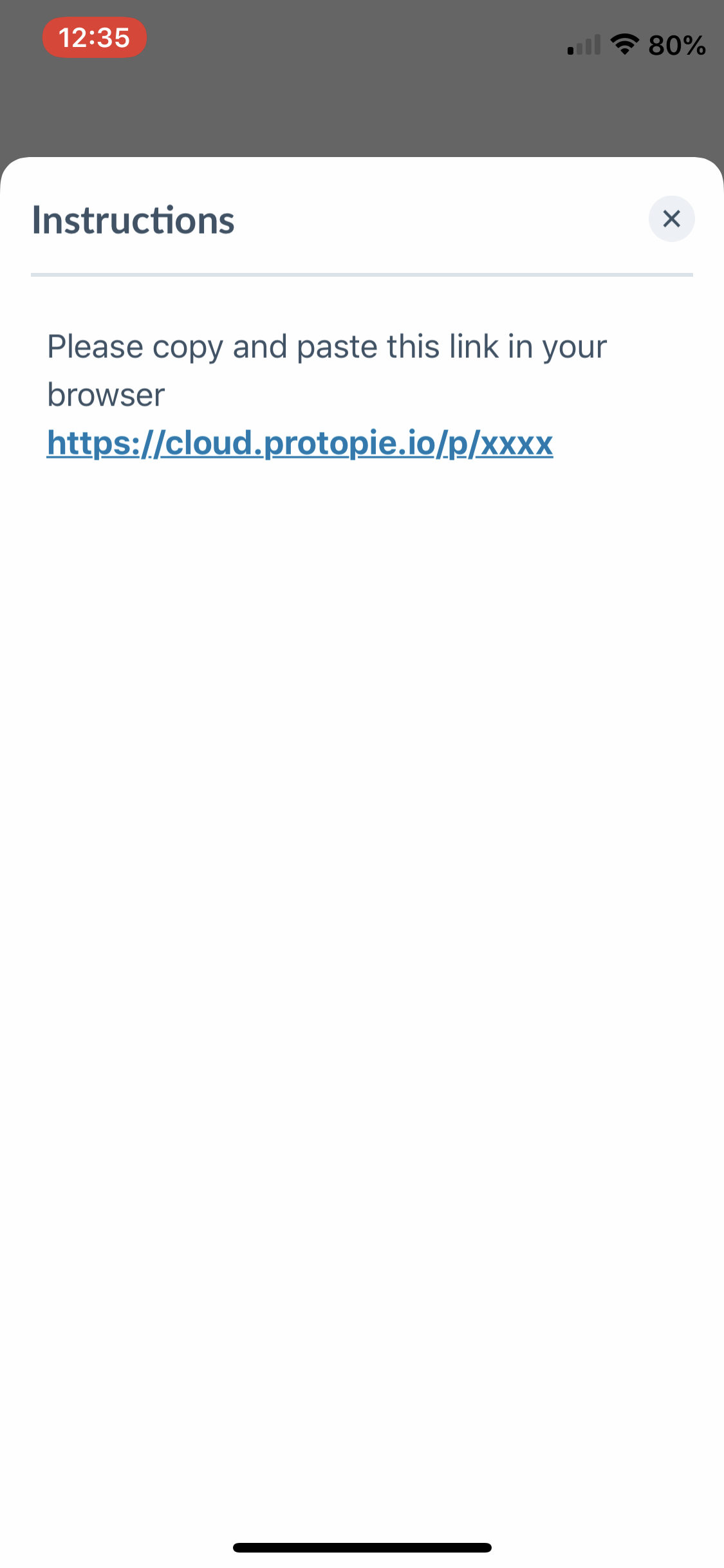 Example of instructions for a ProtoPie prototype.