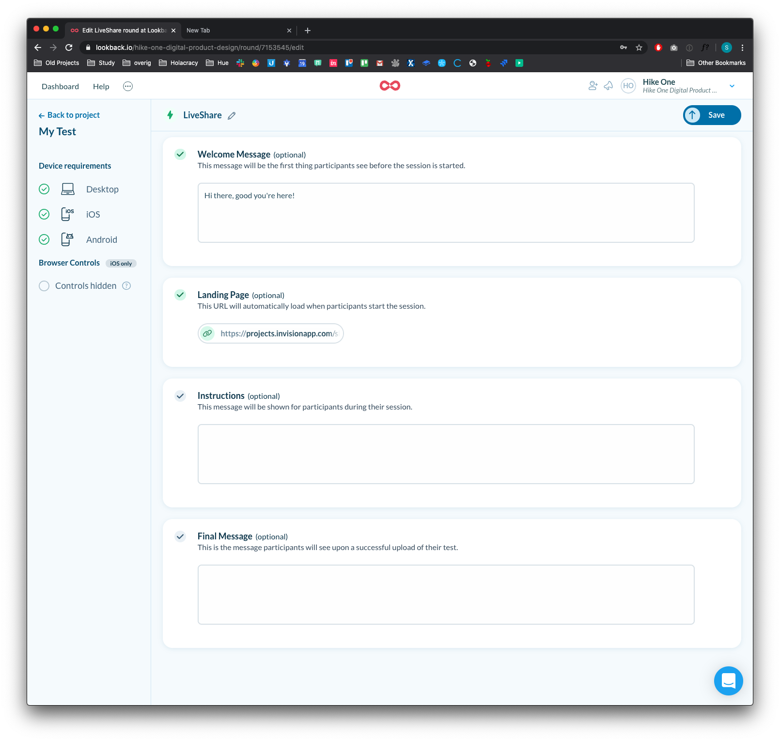 All the configurable options