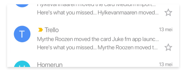 Swiping a list item from right to left can trigger an action. The actual swiping is a real-time animation giving the user direct UI control. The popping icon animation in combination with haptic feedback hints that the event will be triggered upon release. 